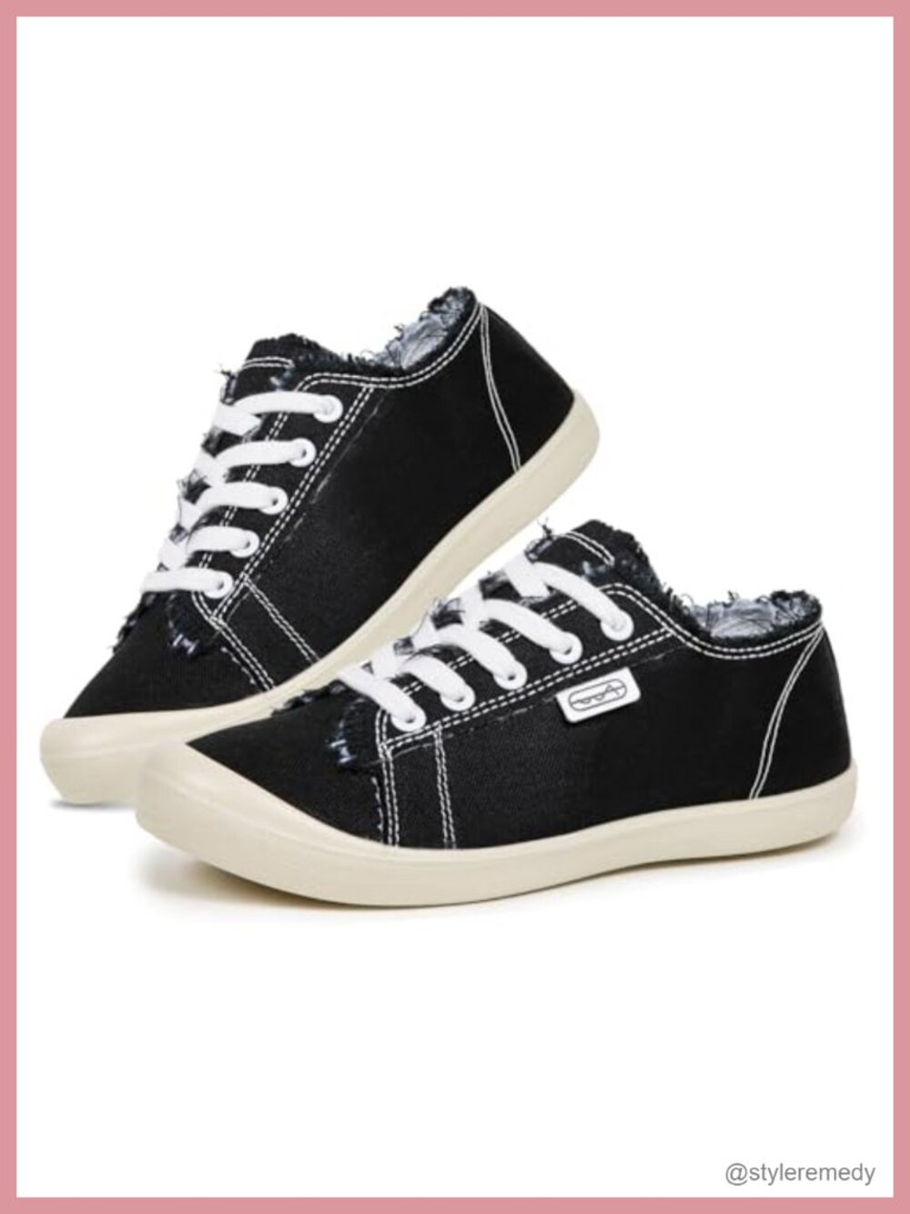 Canvas Sneakers with Arch Support Lace Up Casual Walking Shoes